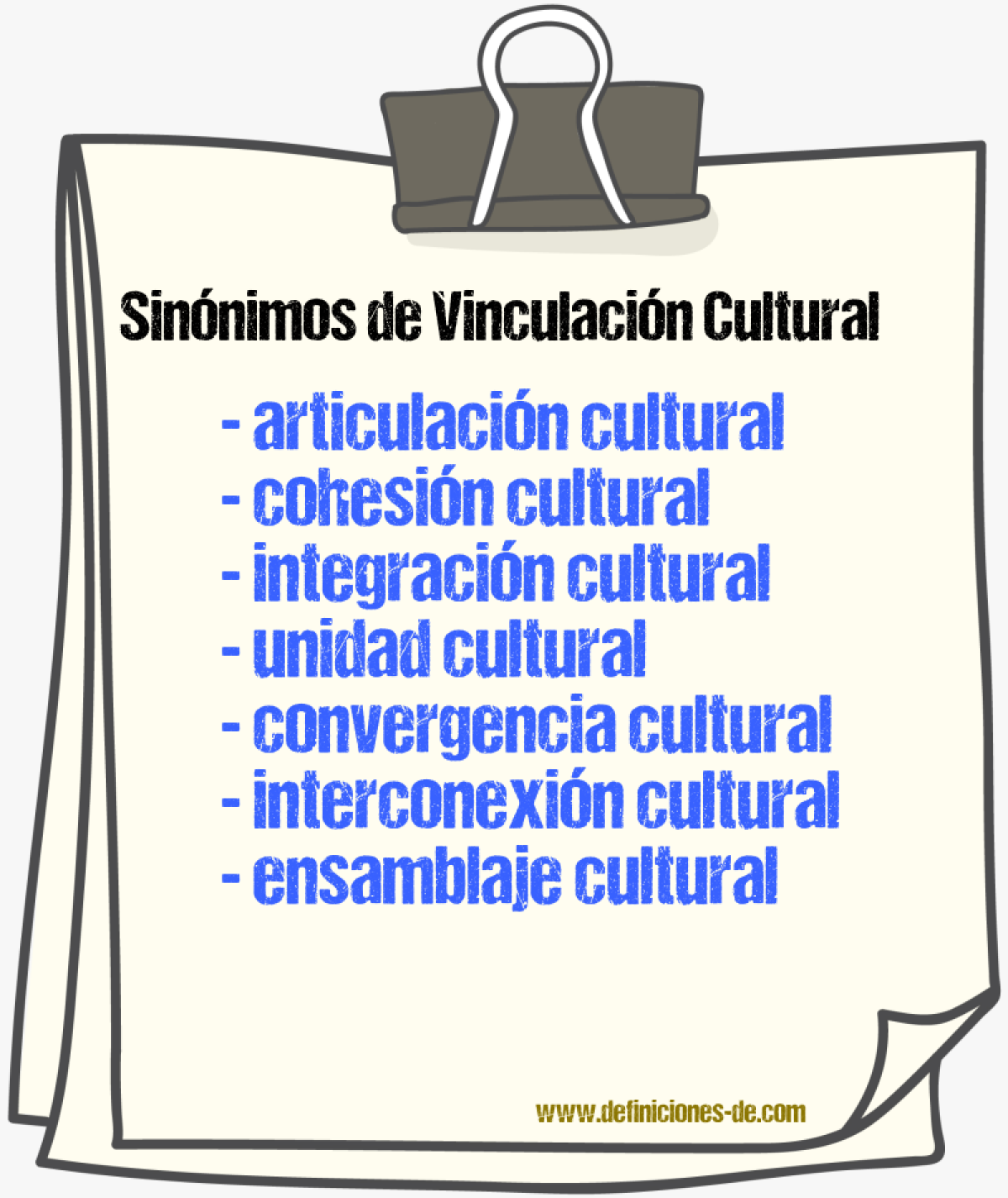 Sinónimos de vinculación cultural