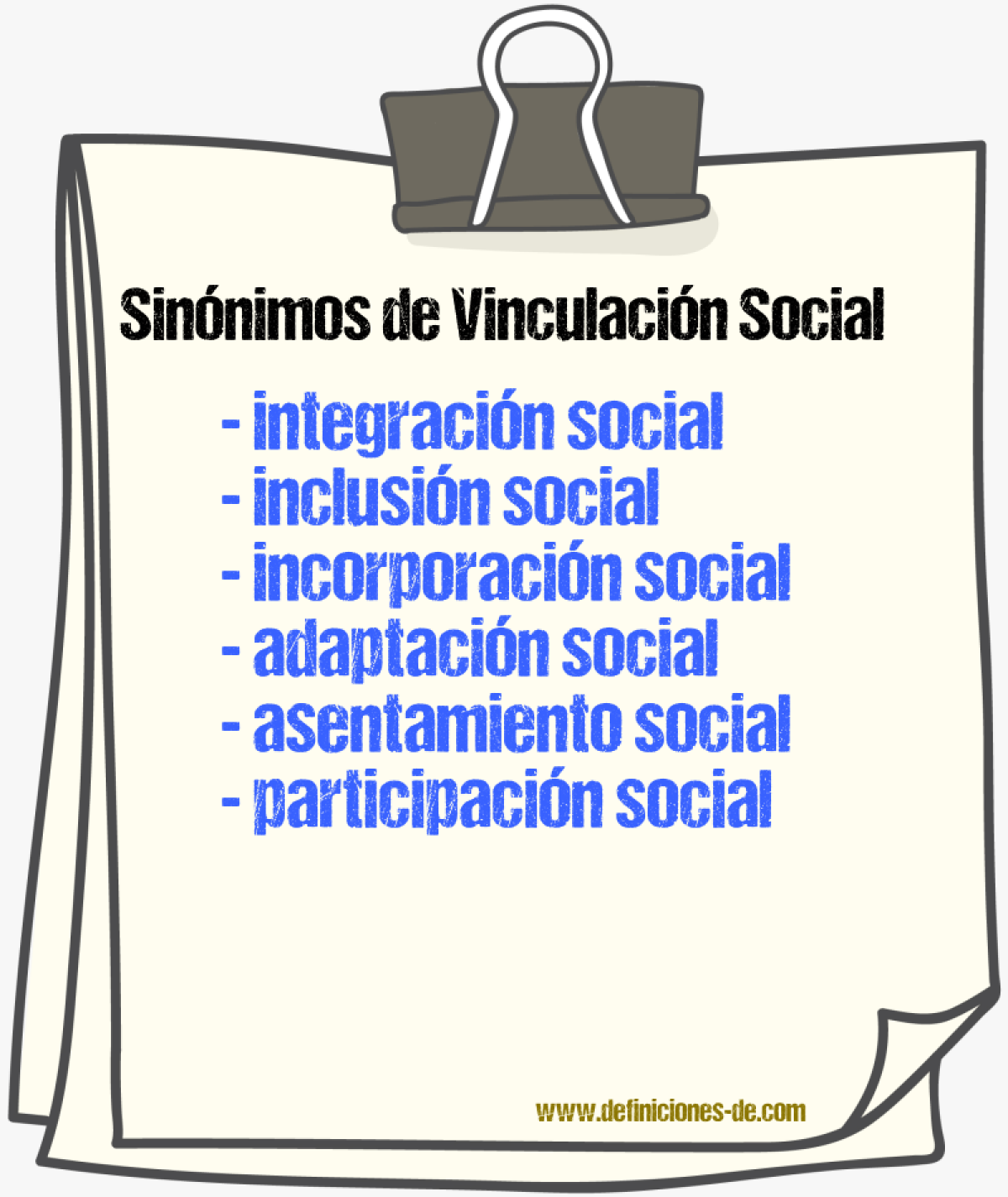 Sinónimos de vinculación social