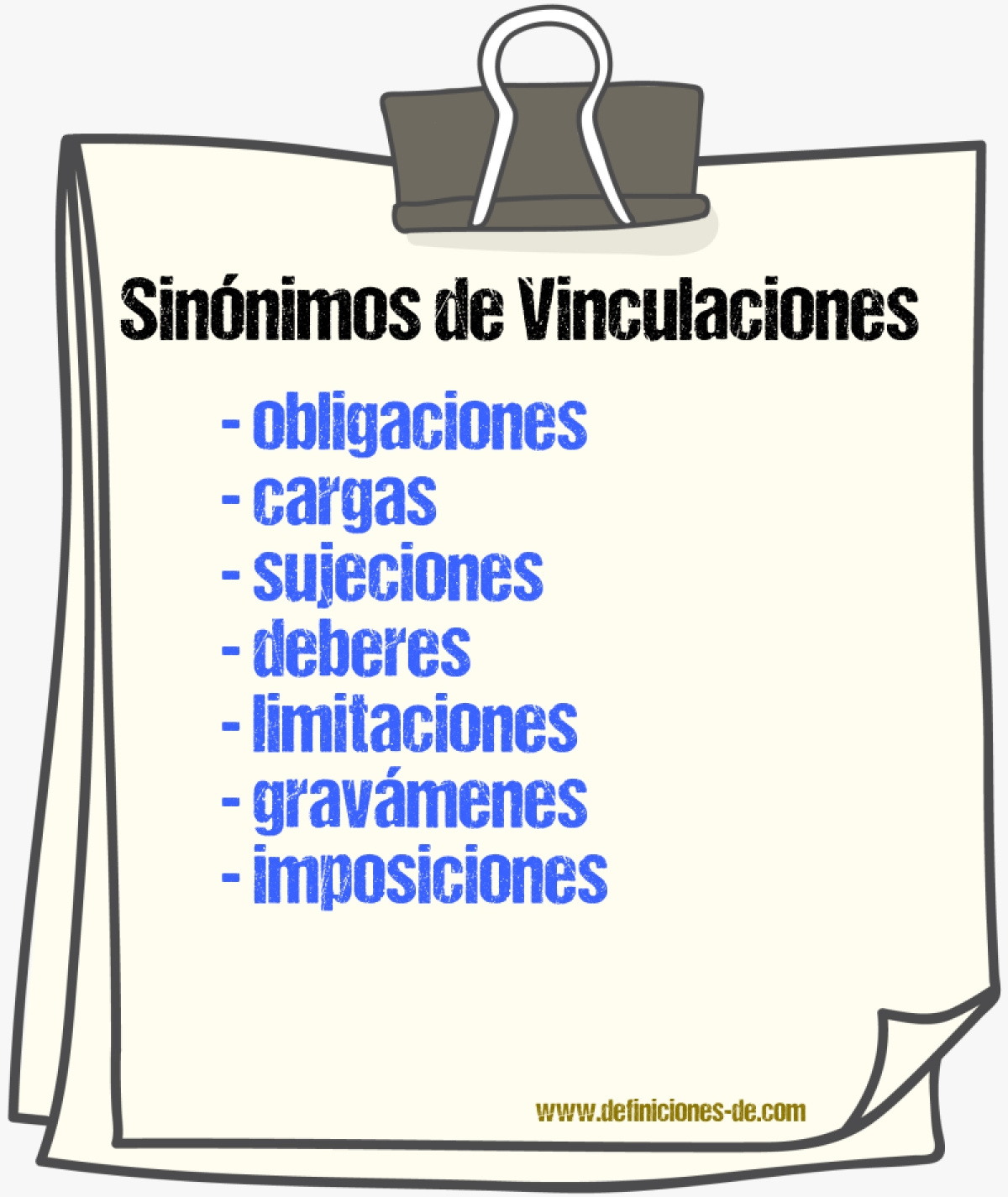 Sinónimos de vinculaciones