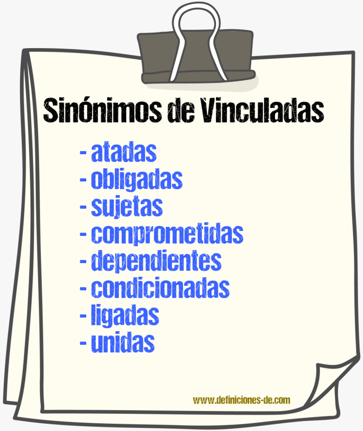 Sinónimos de vinculadas