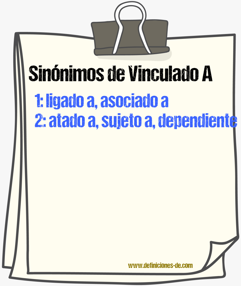 Sinónimos de vinculado a