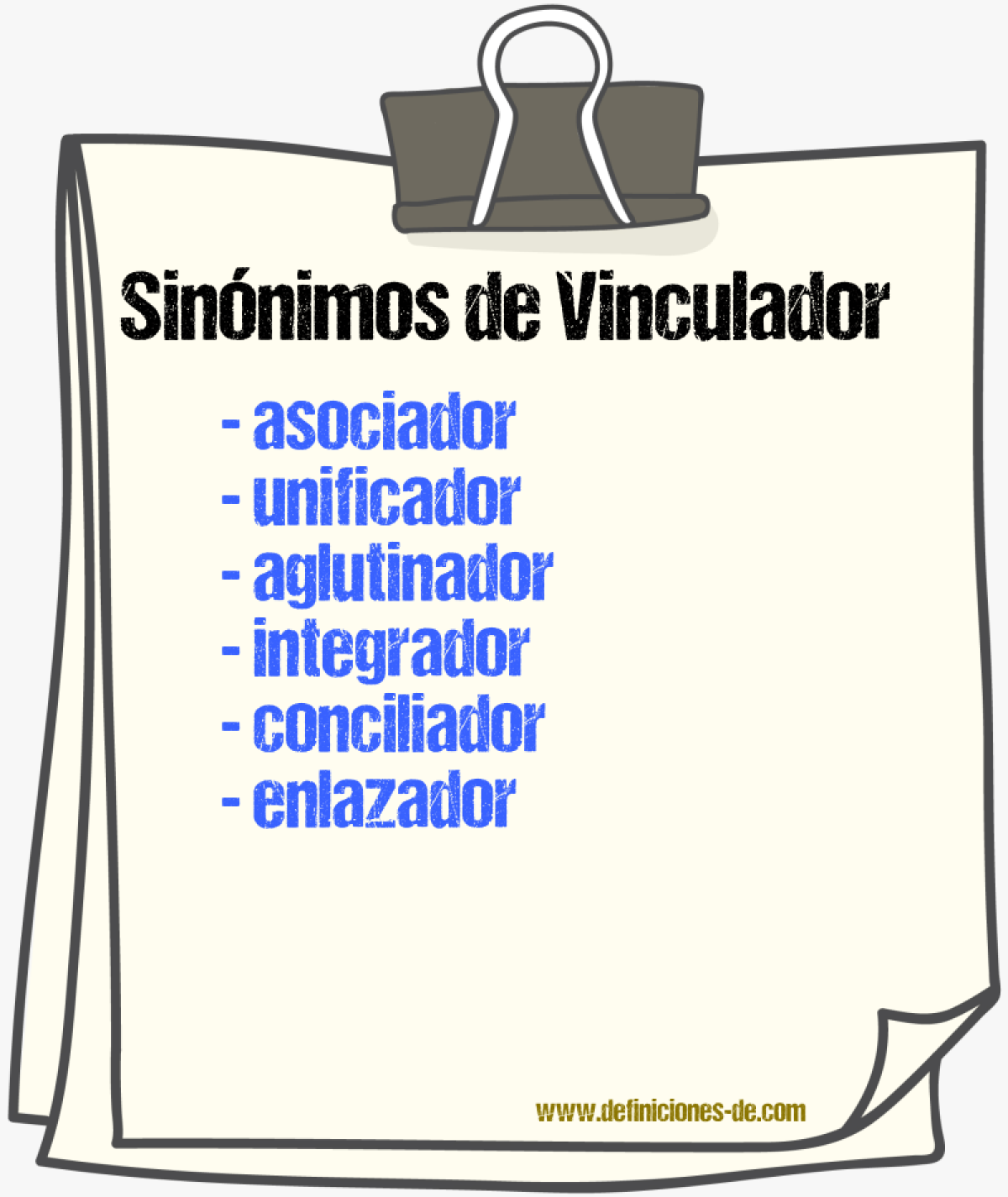 Sinónimos de vinculador