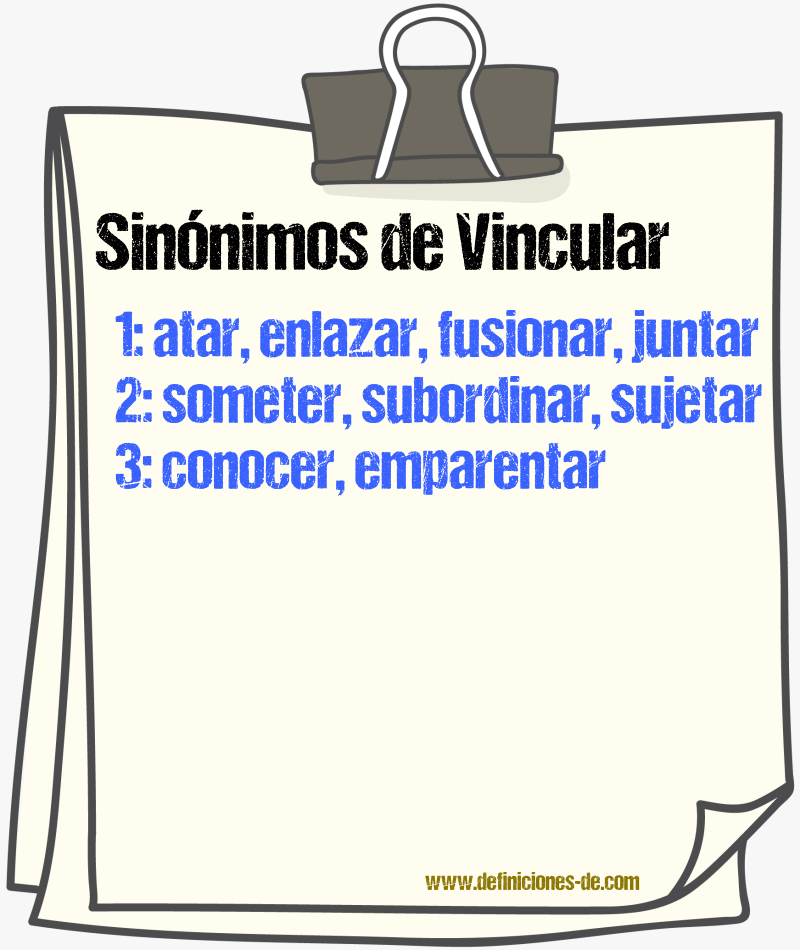 Sinnimos de vincular