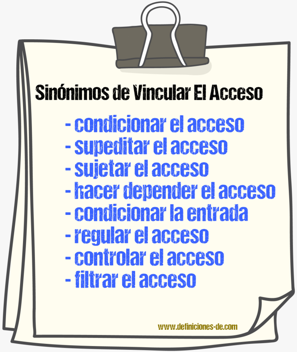 Sinónimos de vincular el acceso