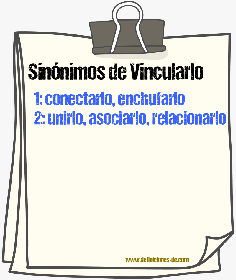 Sinónimos de vincularlo