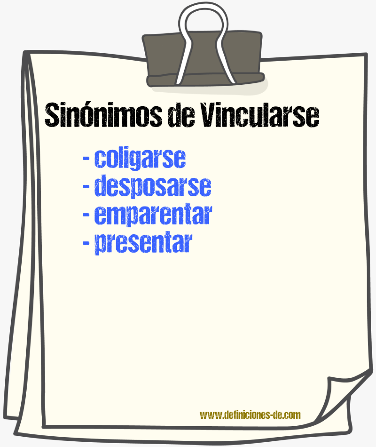 Sinnimos de vincularse