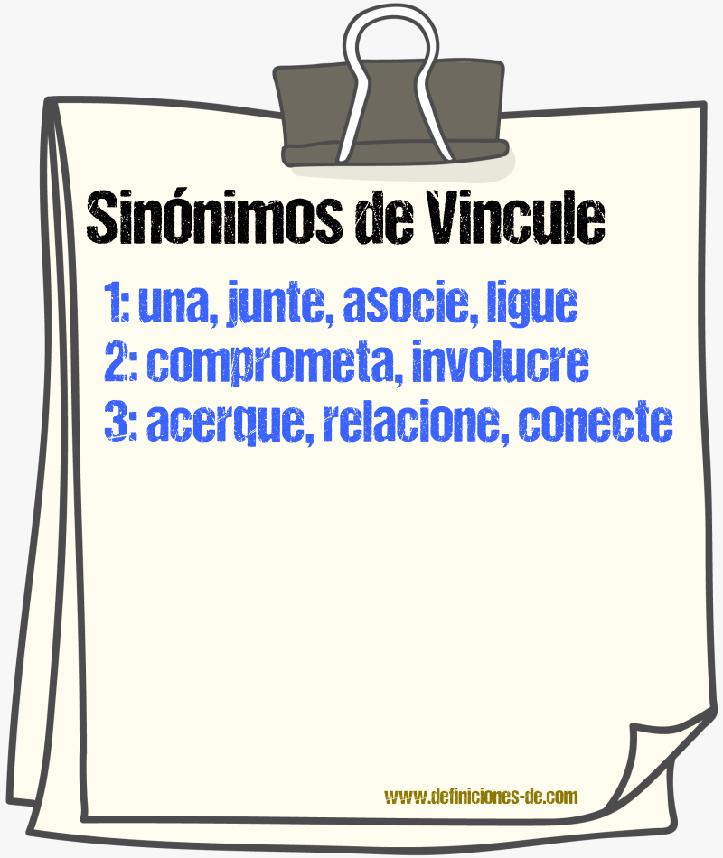 Sinónimos de vincule