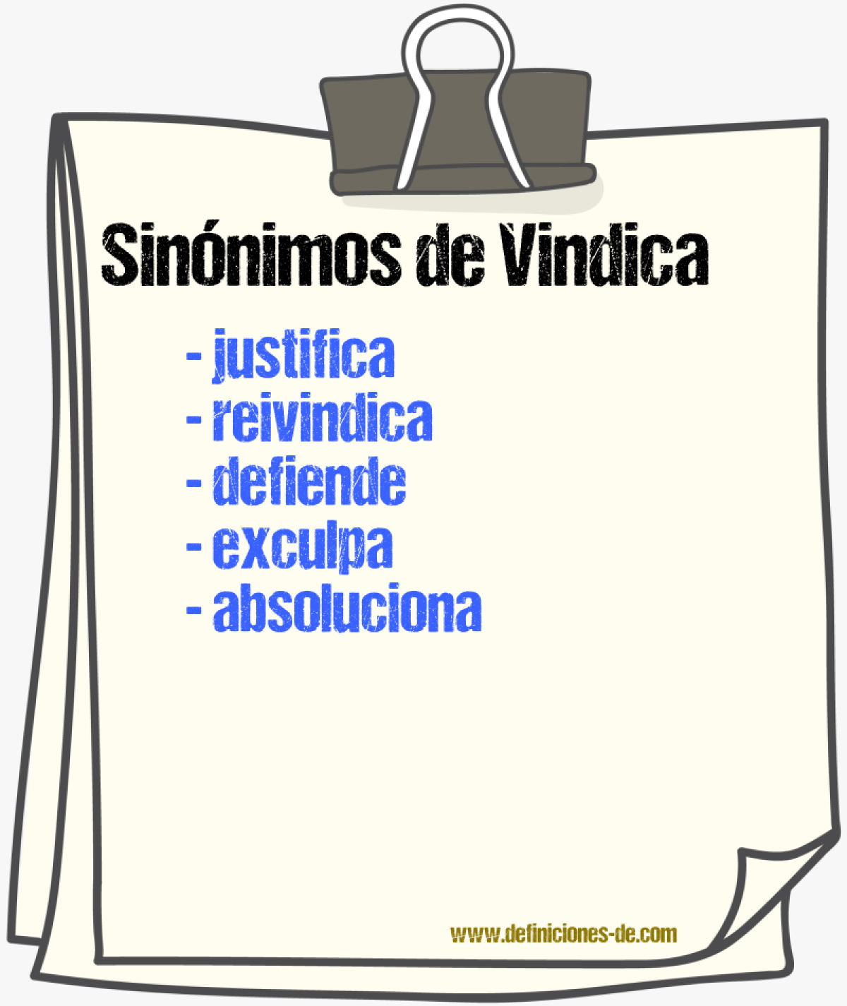 Sinónimos de vindica