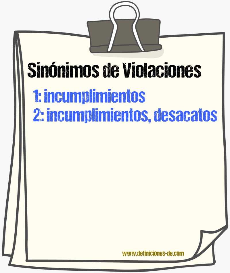 Sinónimos de violaciones