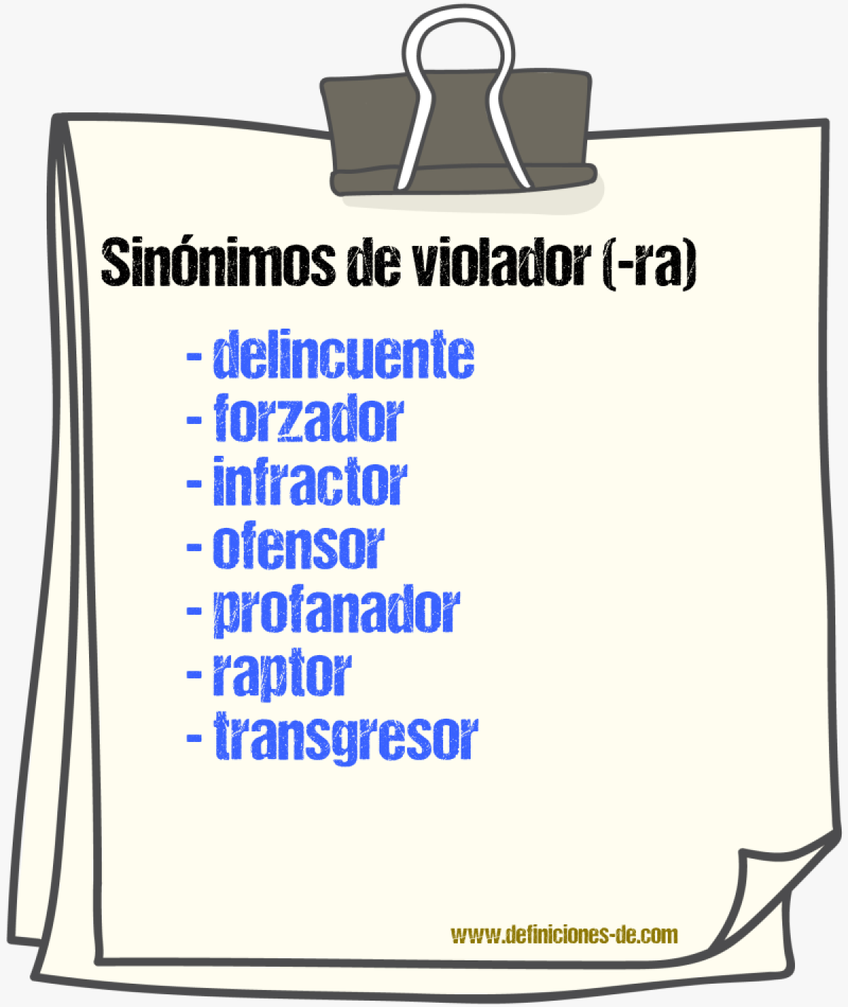 Sinnimos de violador