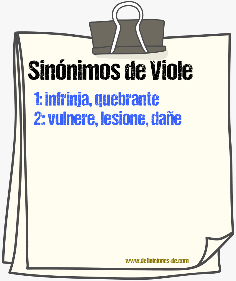 Sinónimos de viole
