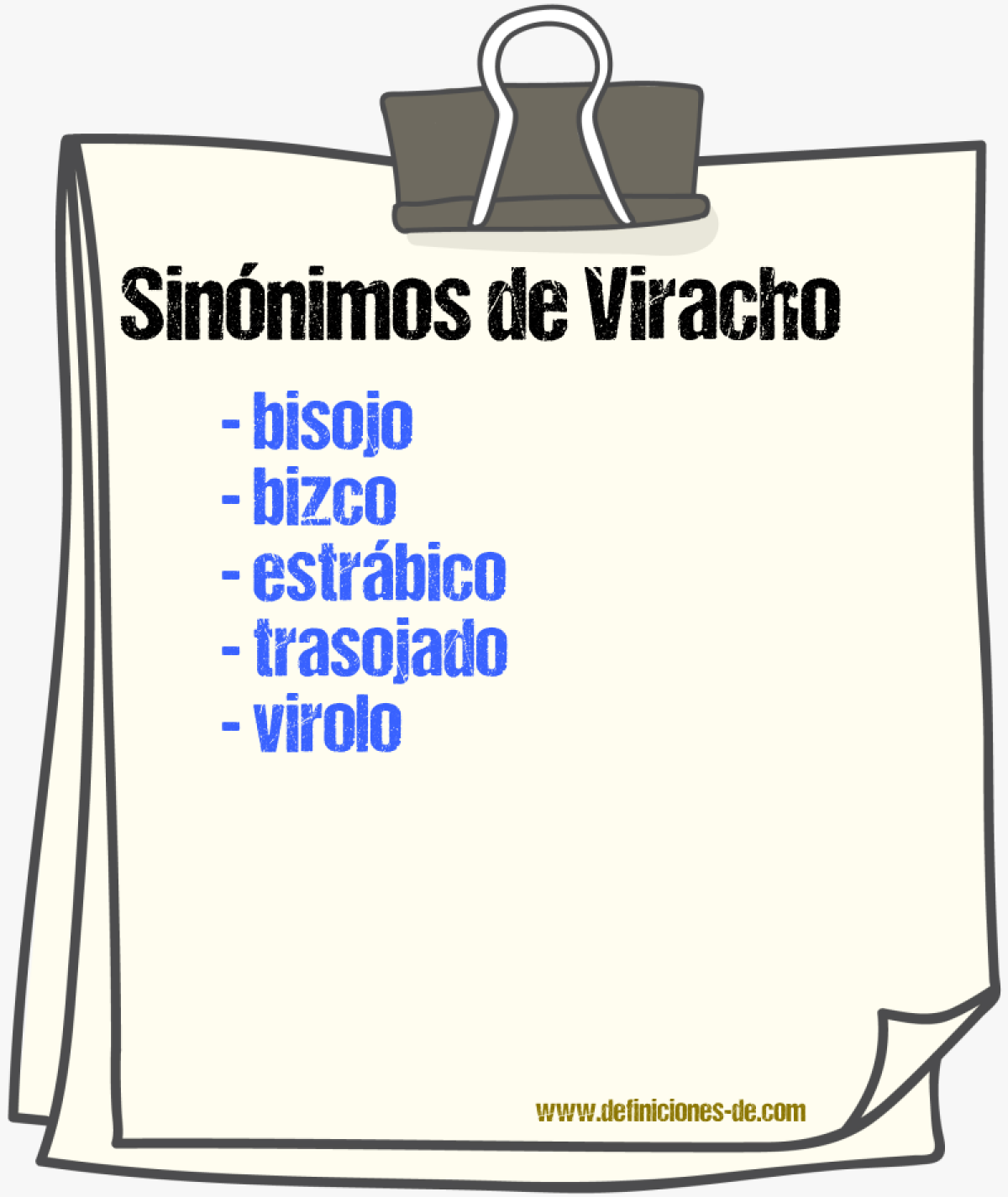 Sinnimos de viracho