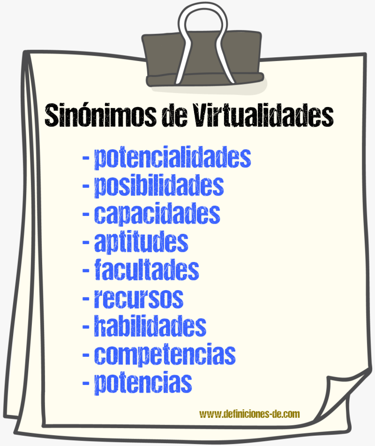 Sinónimos de virtualidades