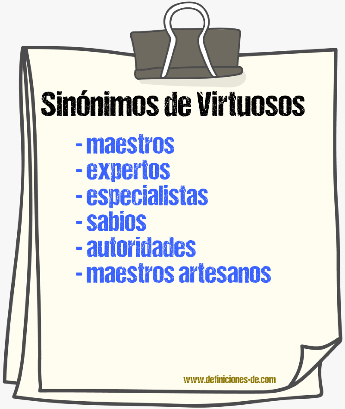 Sinónimos de virtuosos