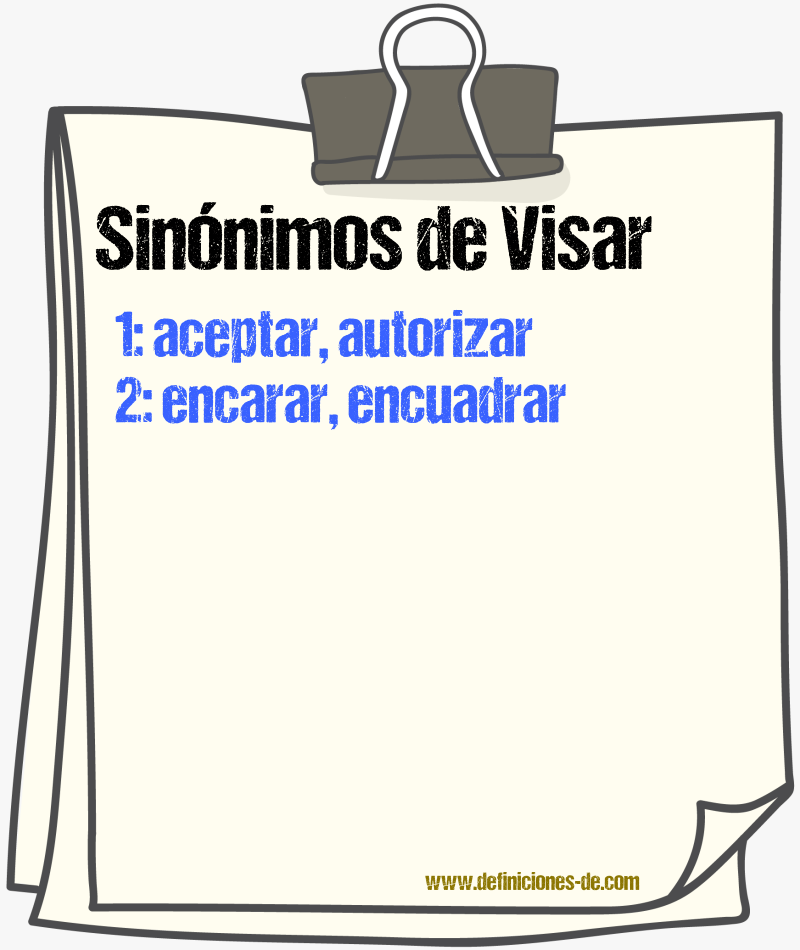 Sinnimos de visar