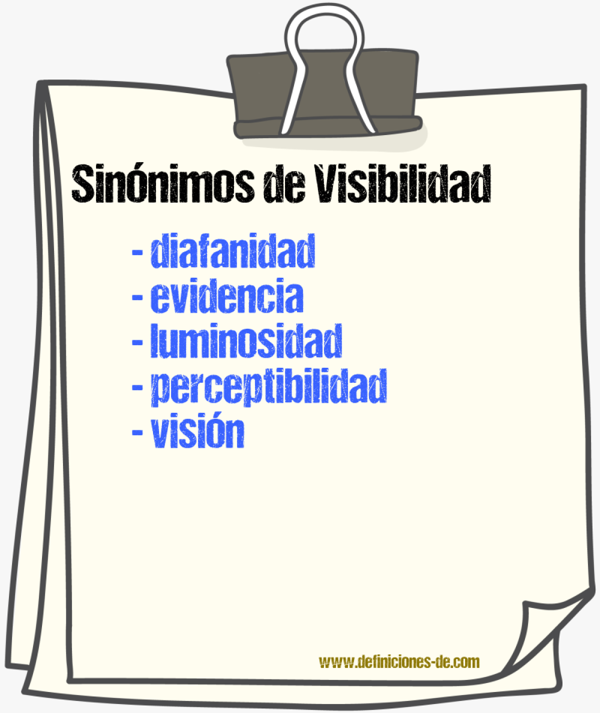 Sinnimos de visibilidad