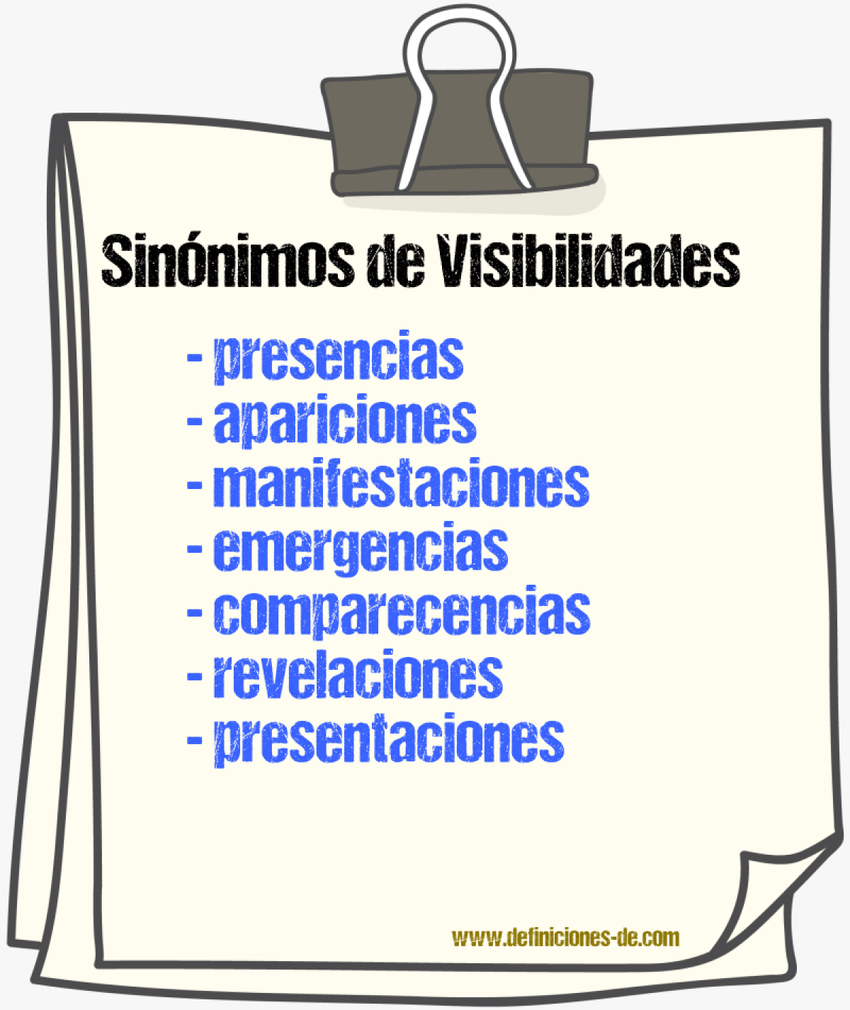 Sinónimos de visibilidades