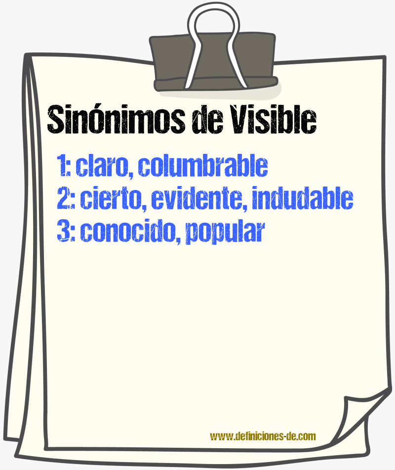 Sinónimos de visible