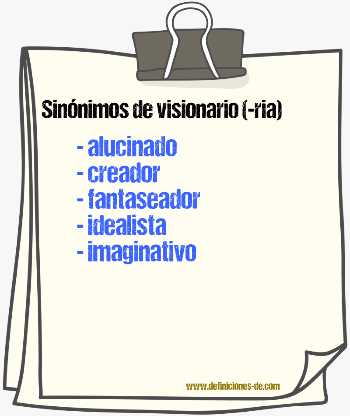 Sinnimos de visionario