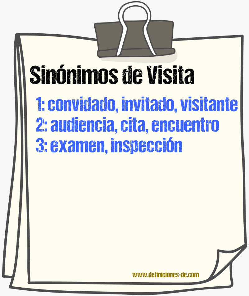 Sinnimos de visita