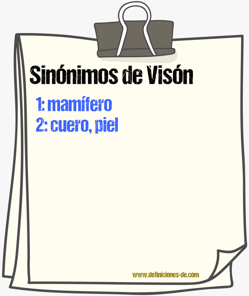 Sinnimos de visn