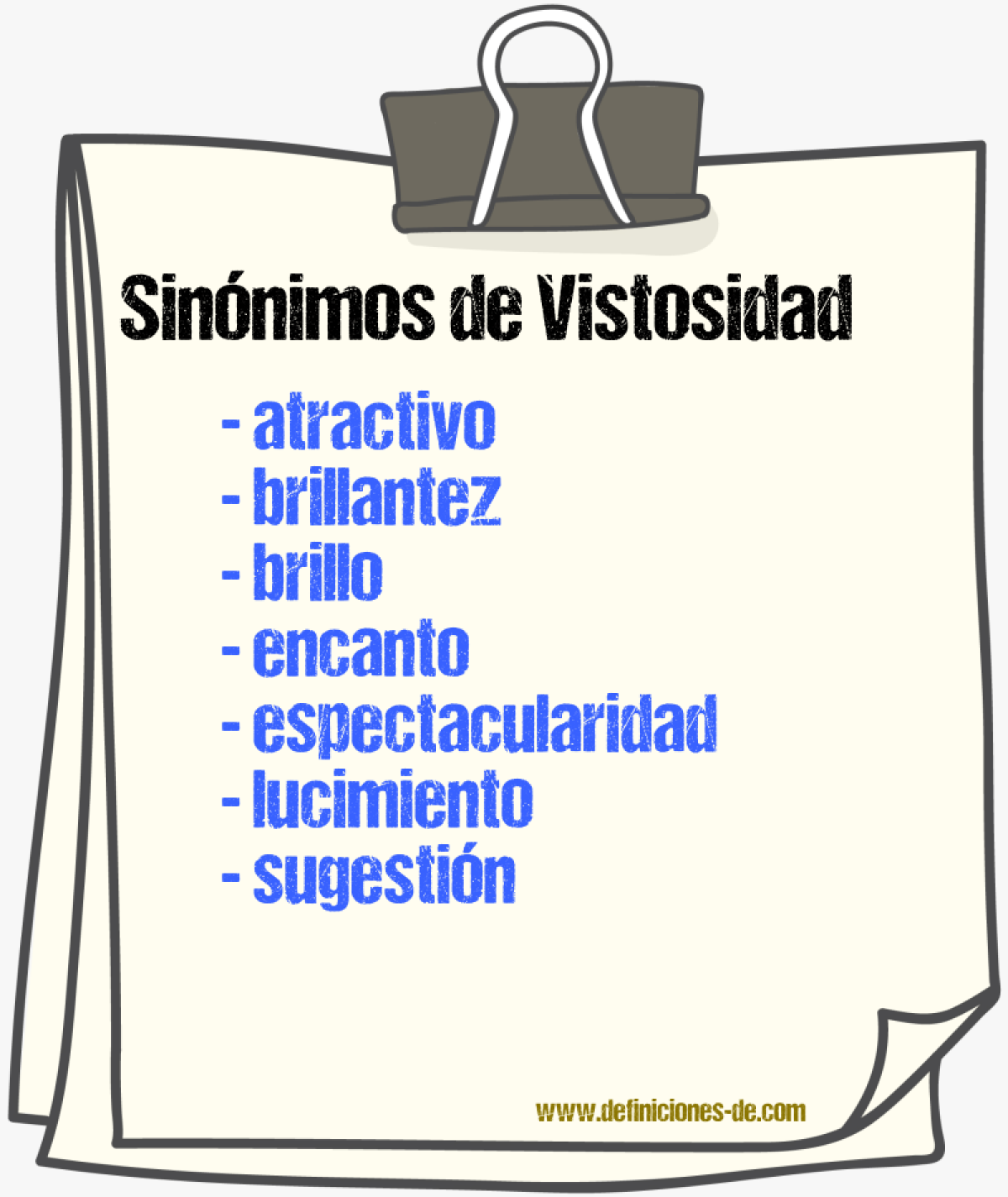 Sinnimos de vistosidad