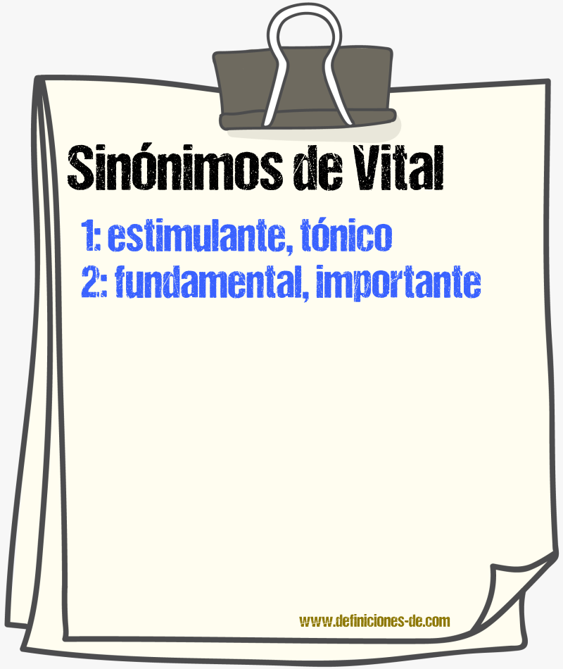 Sinnimos de vital