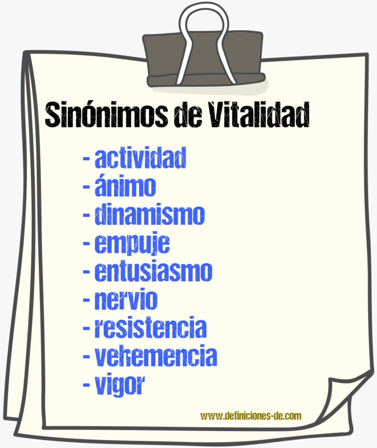 Sinnimos de vitalidad