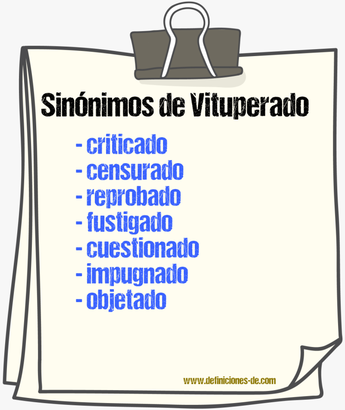 Sinónimos de vituperado