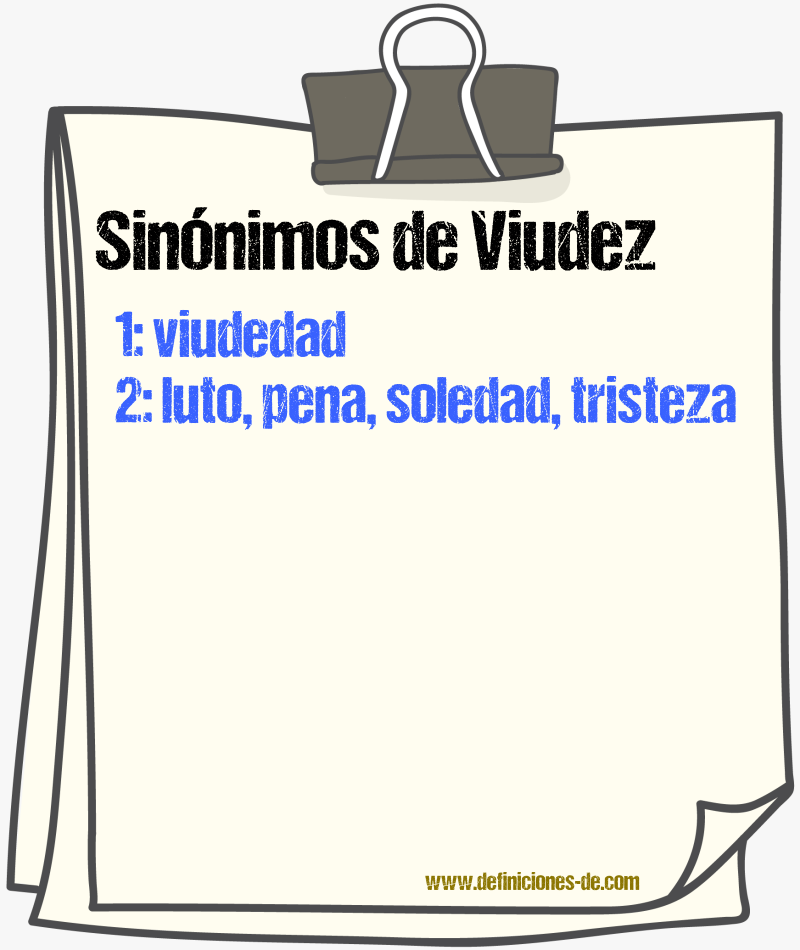 Sinnimos de viudez