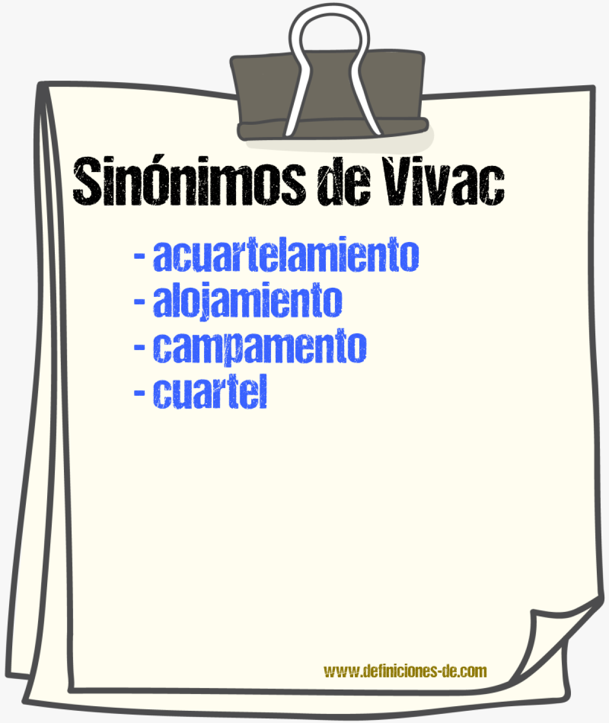 Sinnimos de vivac