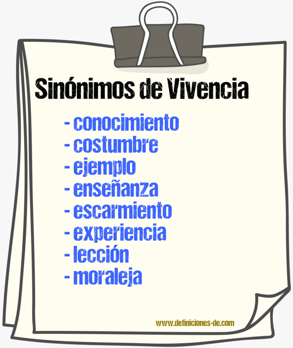 Sinnimos de vivencia