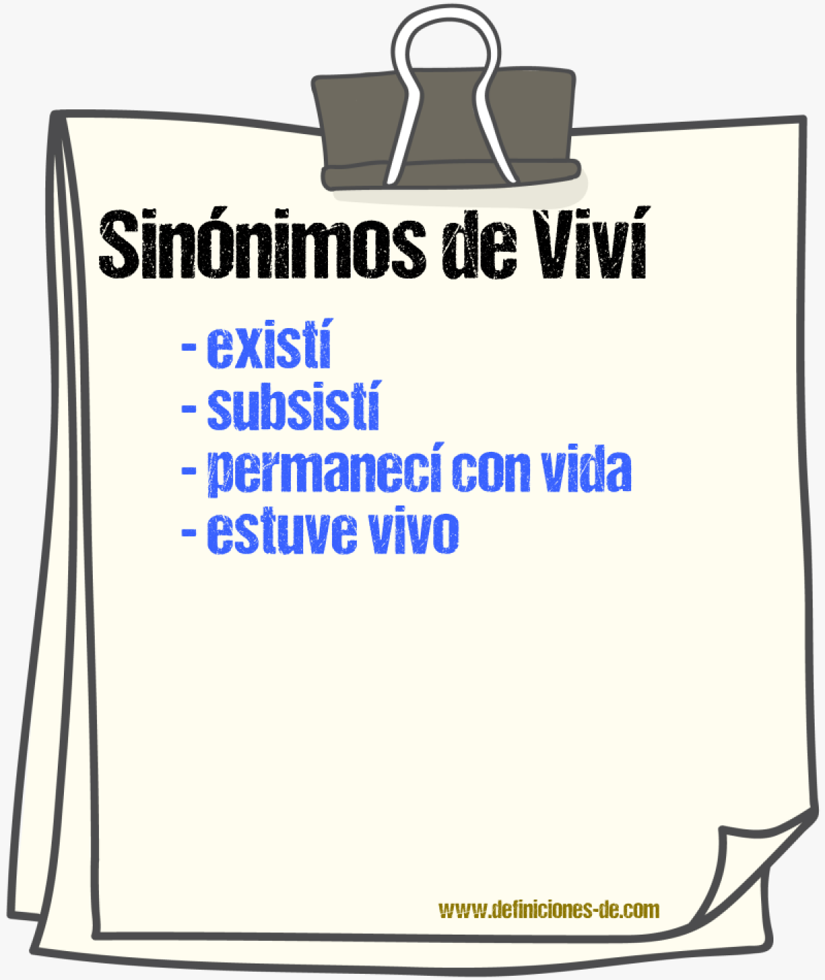 Sinónimos de viví
