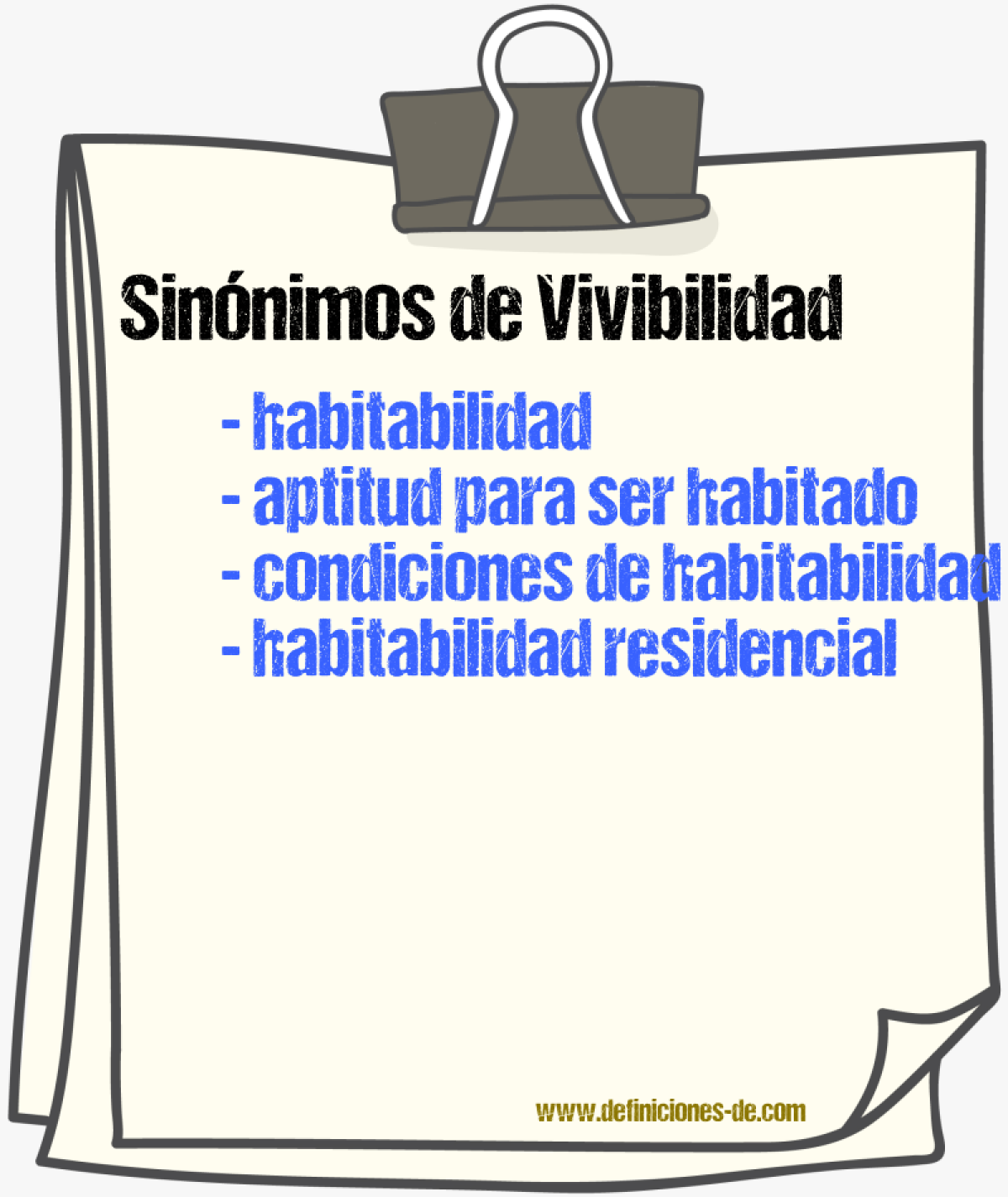 Sinónimos de vivibilidad