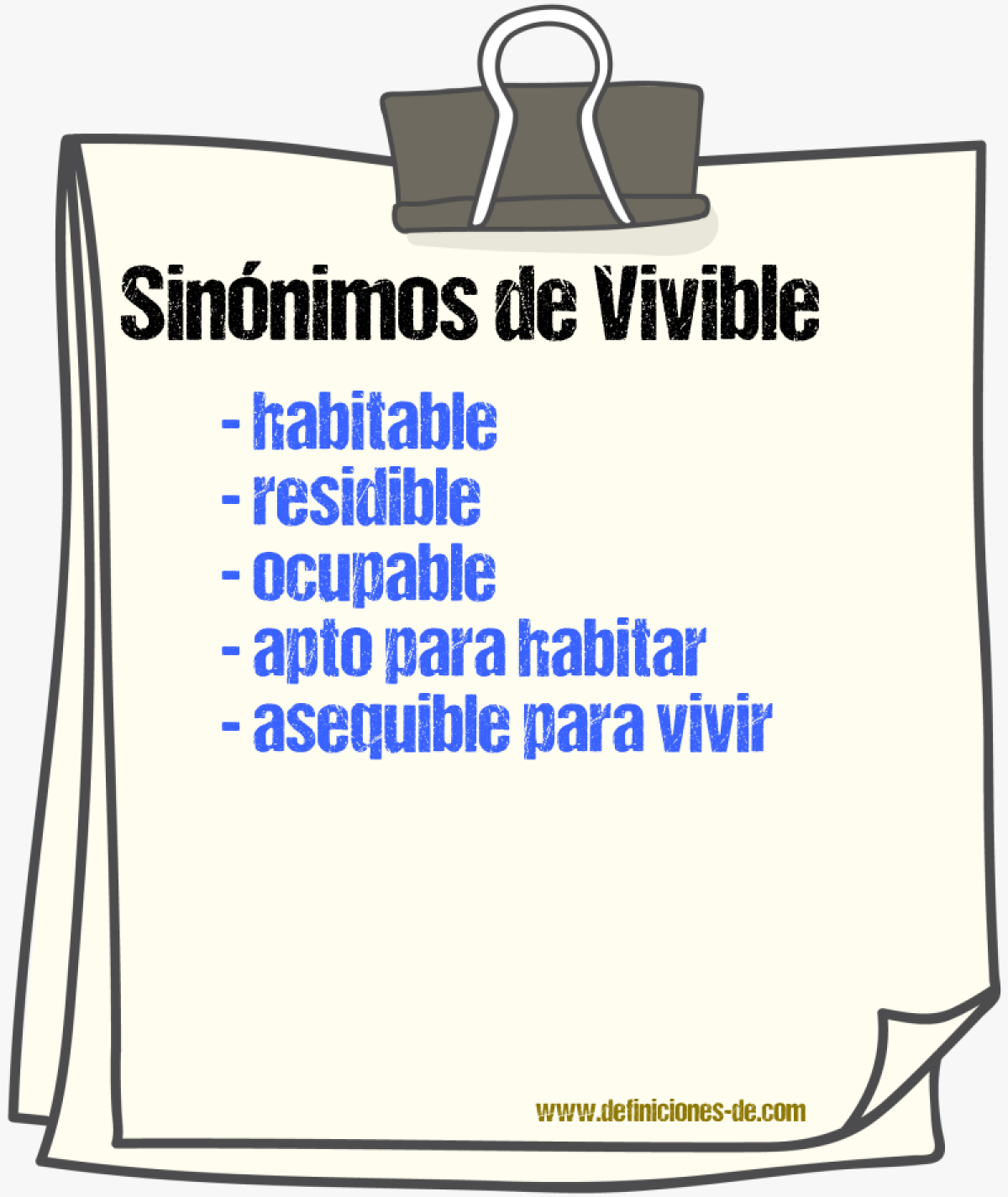Sinónimos de vivible