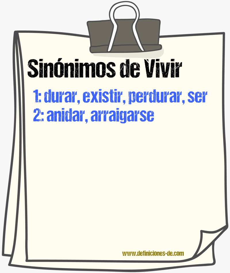 Sinnimos de vivir