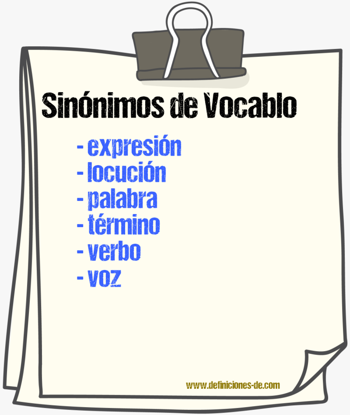 Sinónimos de vocablo