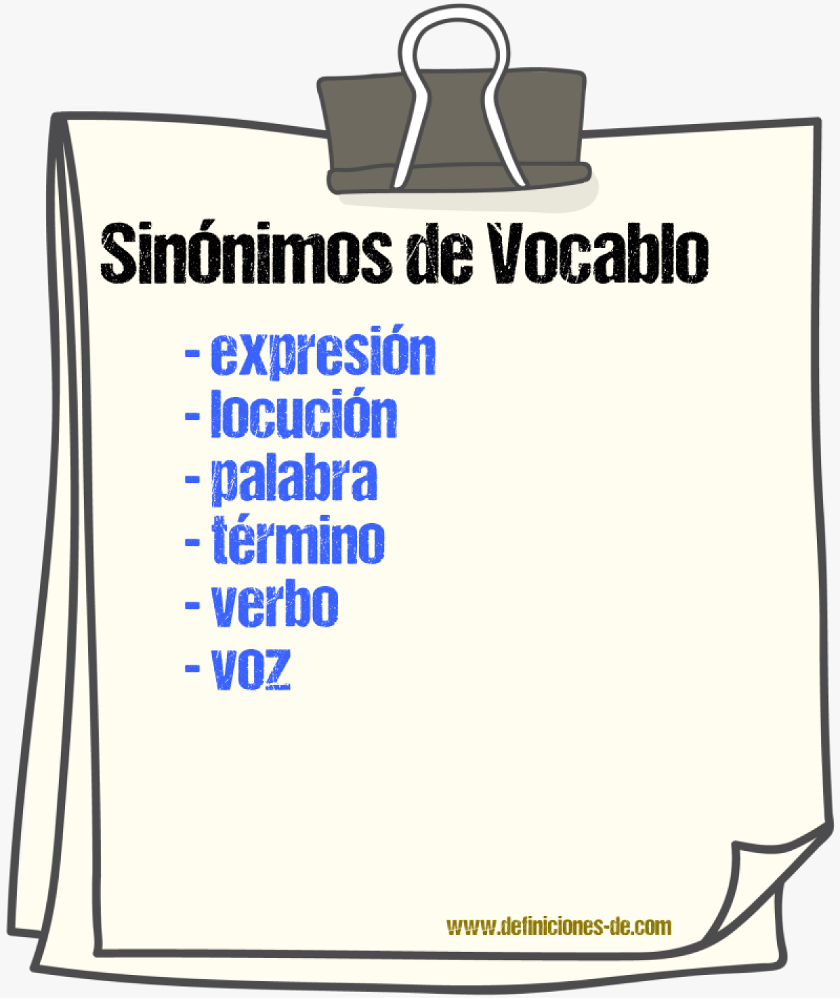 Sinnimos de vocablo