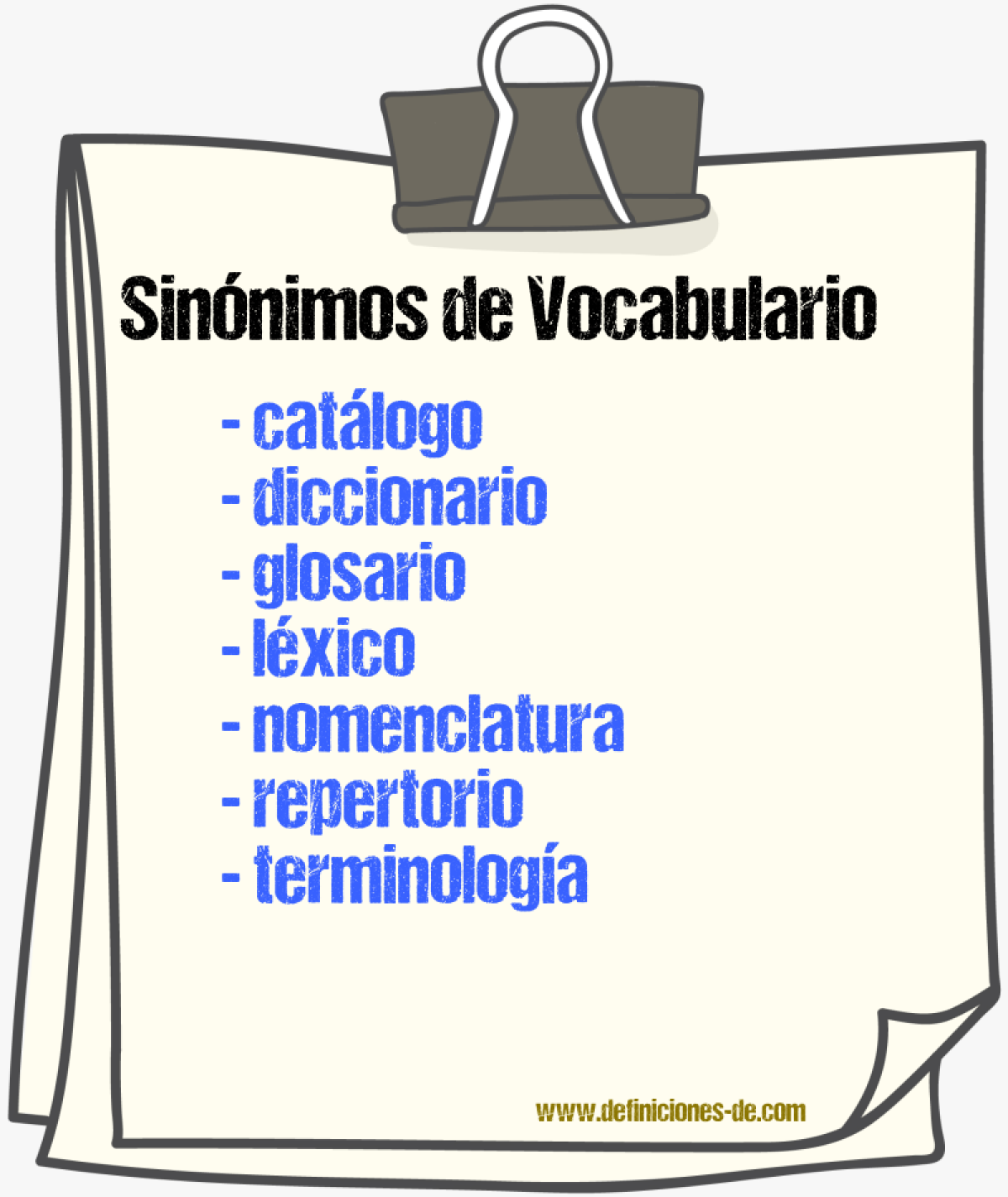 Sinnimos de vocabulario