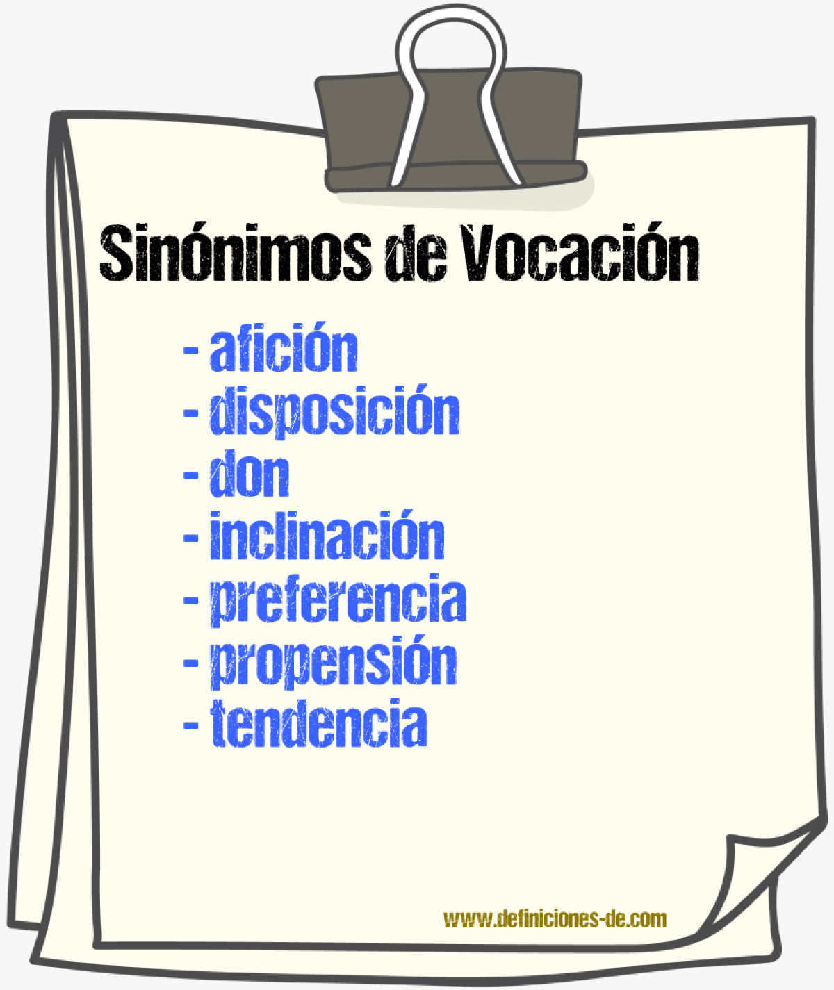 Sinnimos de vocacin