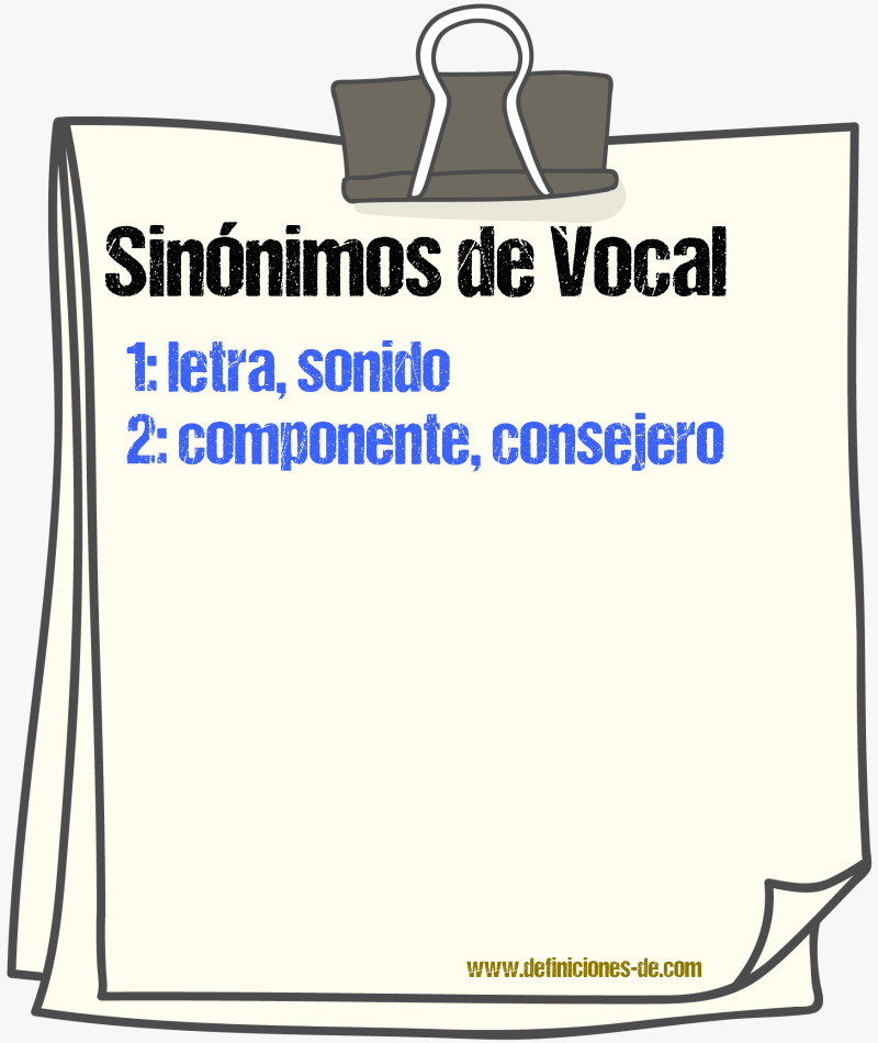 Sinnimos de vocal