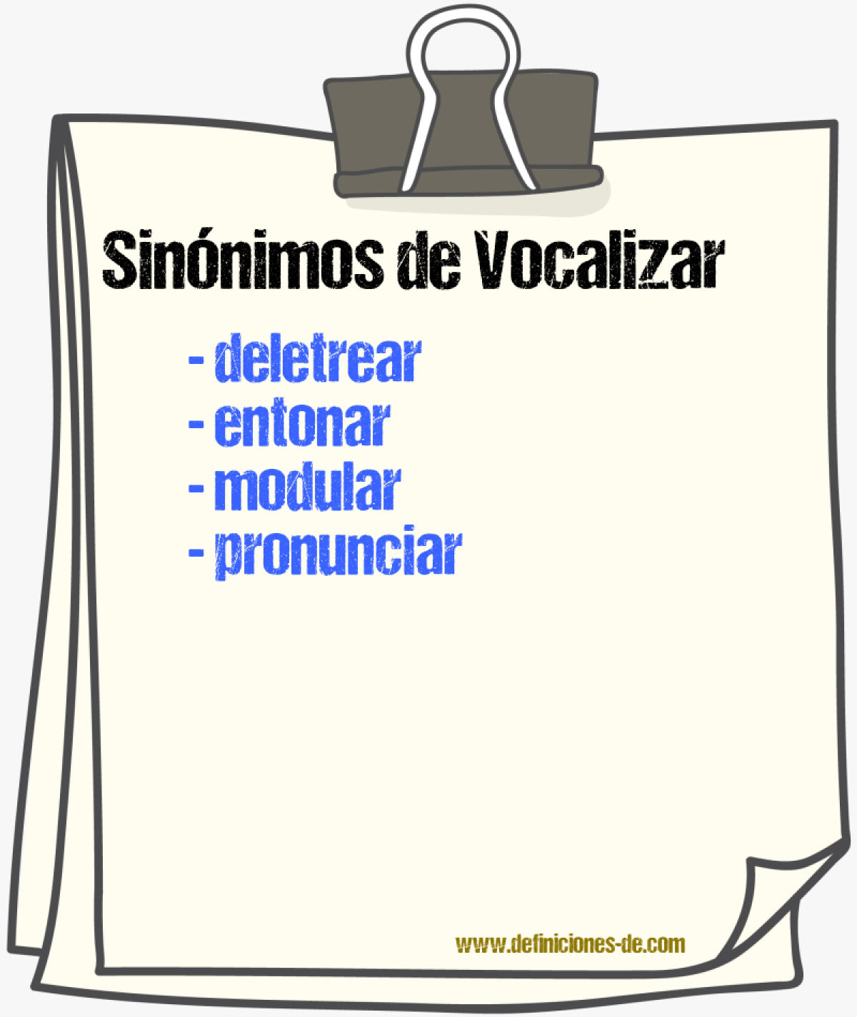 Sinónimos de vocalizar