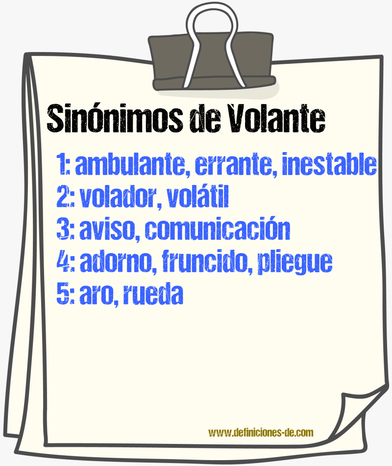 Sinnimos de volante