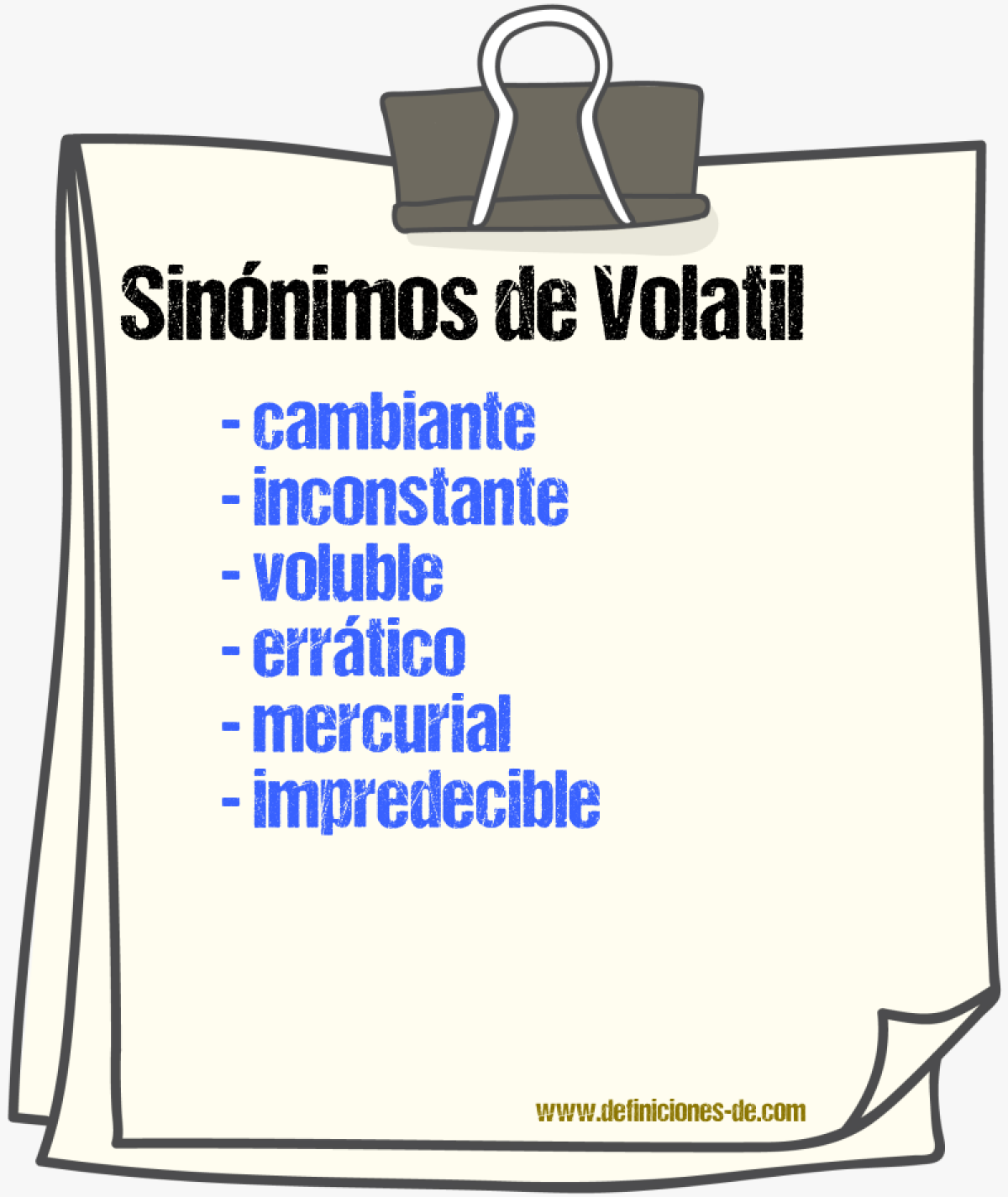 Sinónimos de volatil