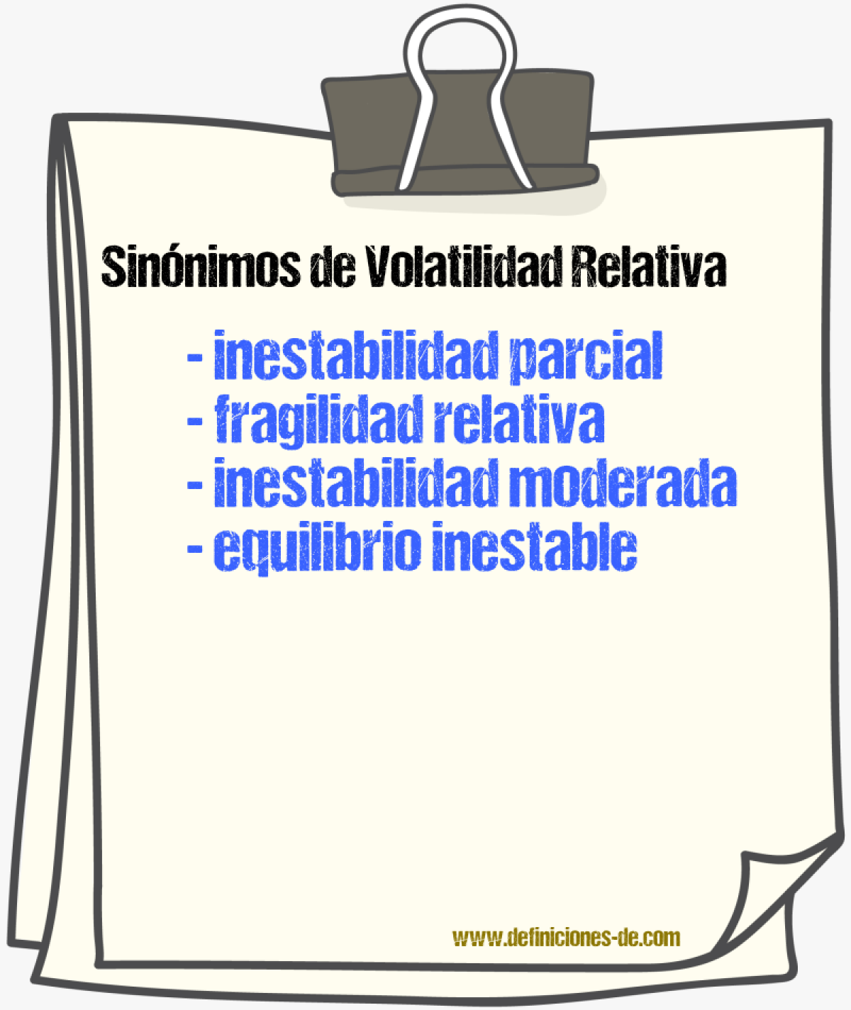 Sinónimos de volatilidad relativa