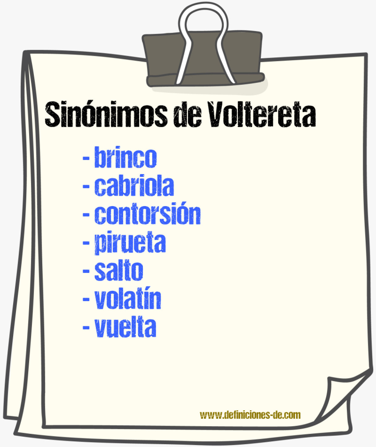 Sinnimos de voltereta