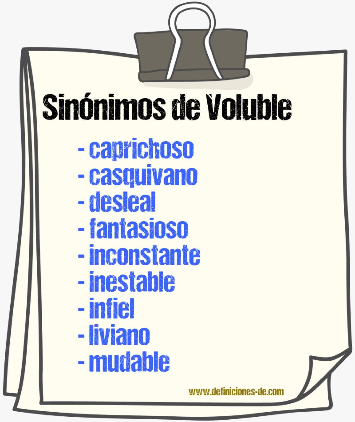 Sinnimos de voluble