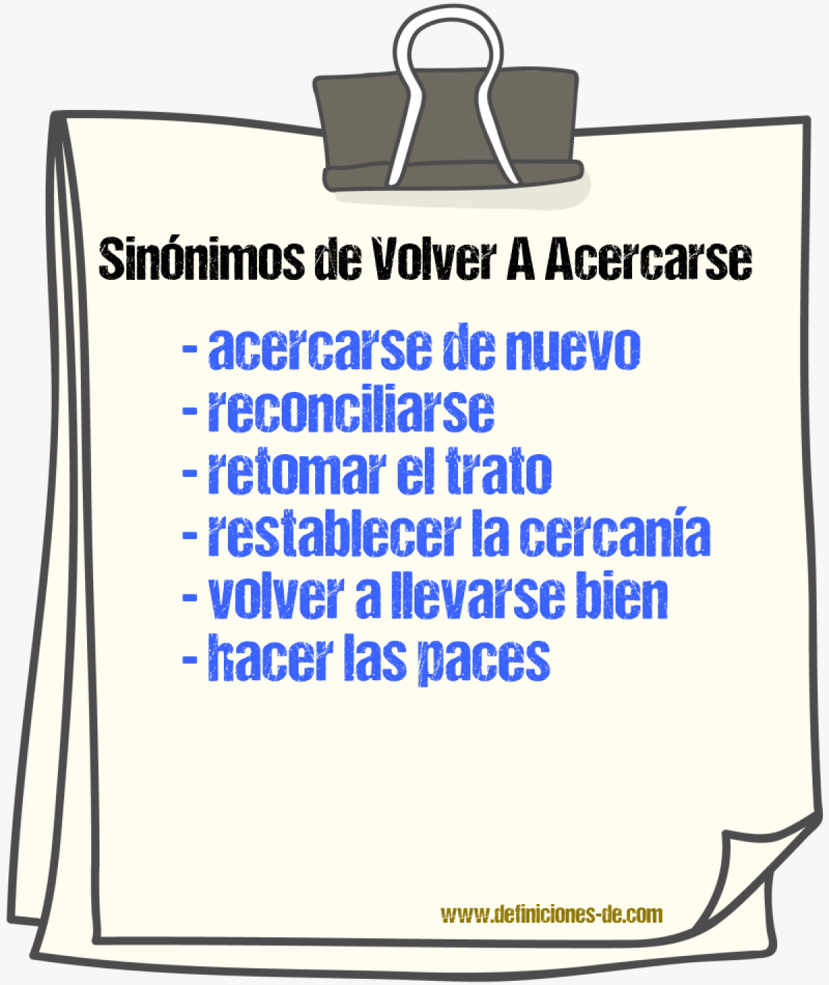 Sinónimos de volver a acercarse