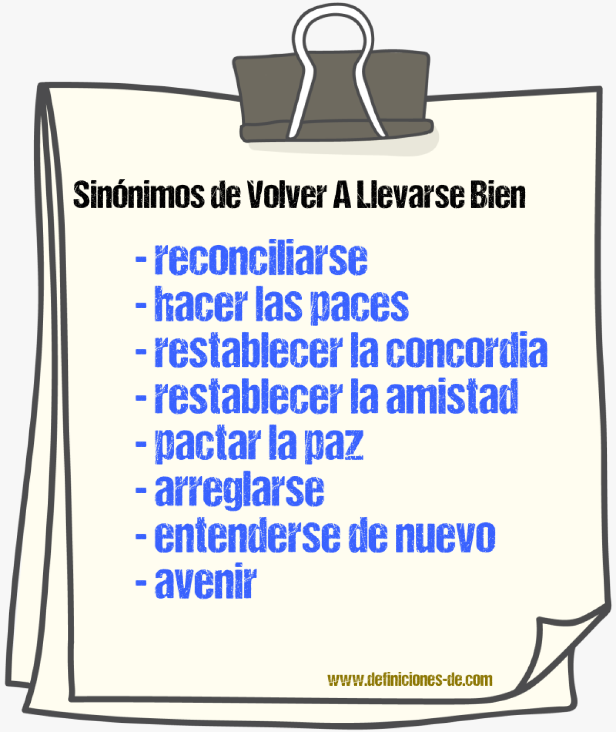 Sinónimos de volver a llevarse bien