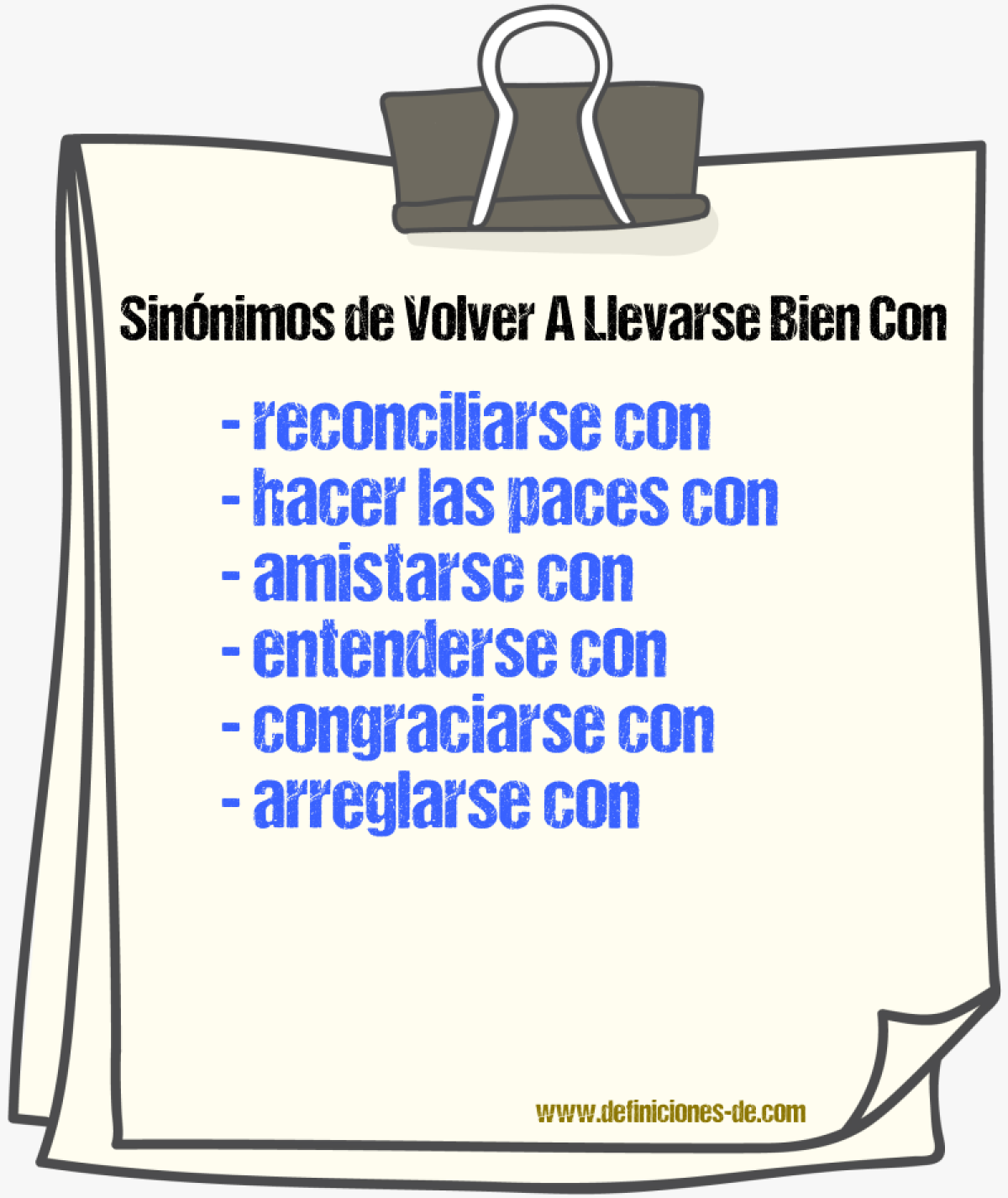 Sinónimos de volver a llevarse bien con